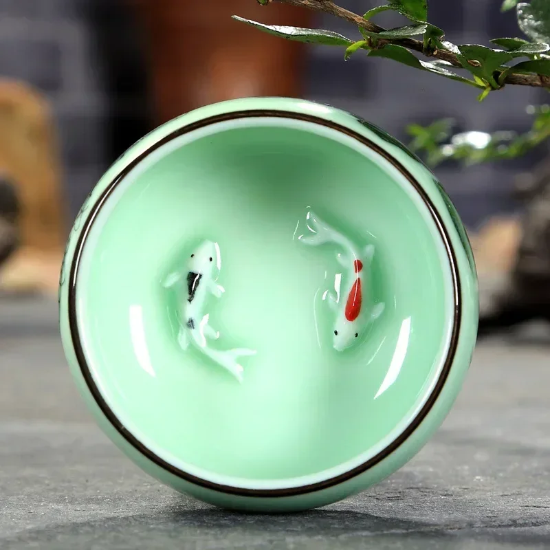 Celadon Ceramic Cup - Tea Cup Ceramic 1PC Celadon Hand-painted