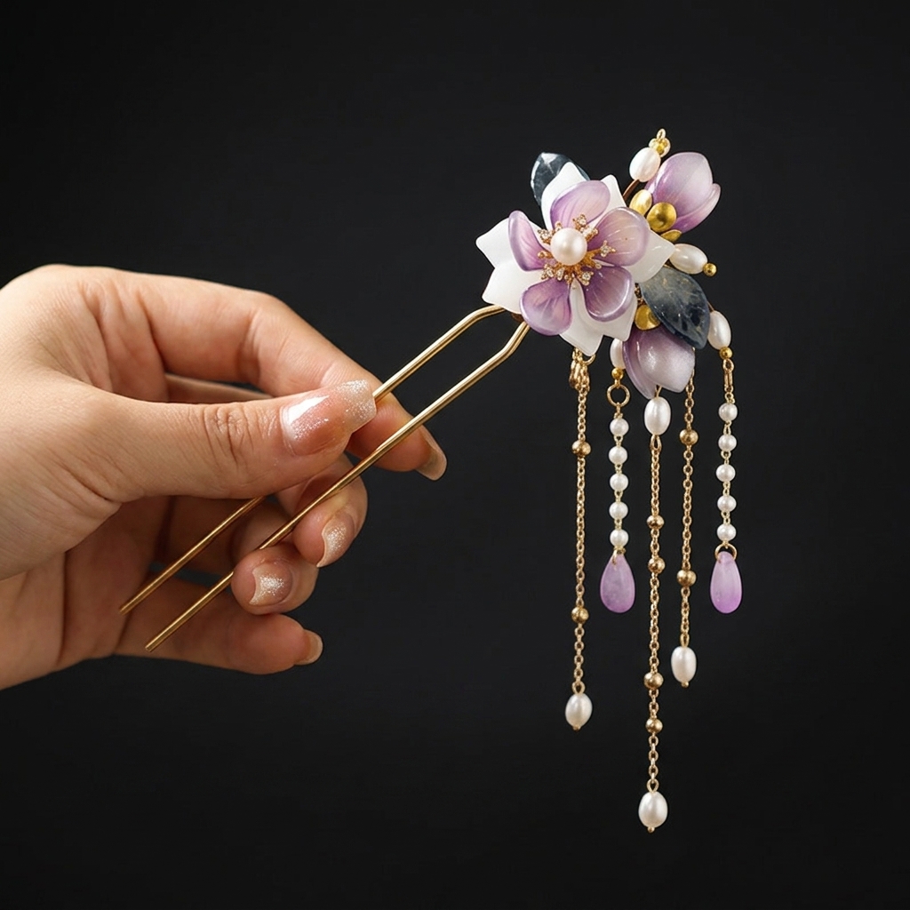 Alloy U Shaped Hair Pin With O - Hanbok Hair Pin review and price