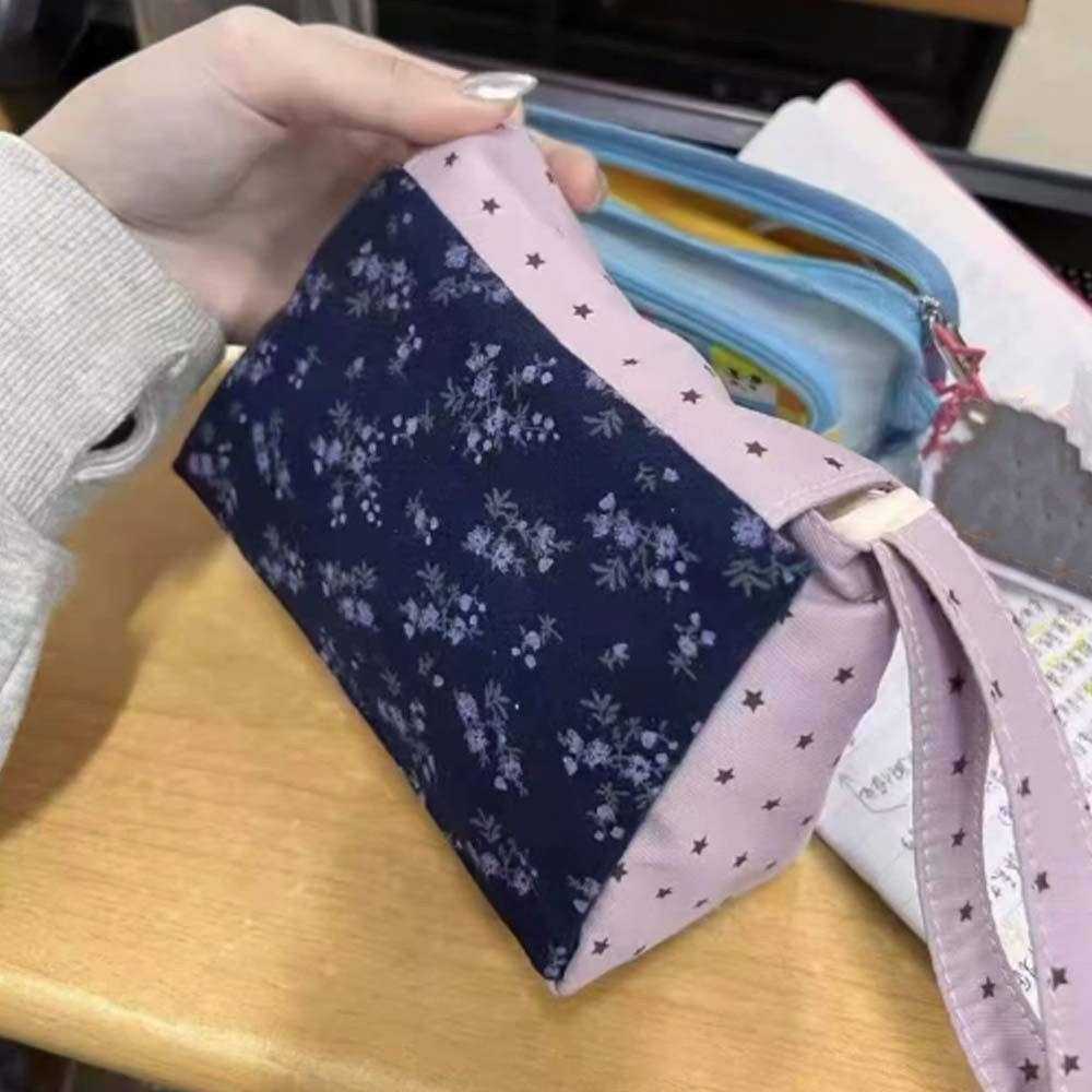 Purple Print Floral Makeup Bag - Korean Lifestyle & Kids Boutique Photos review and price