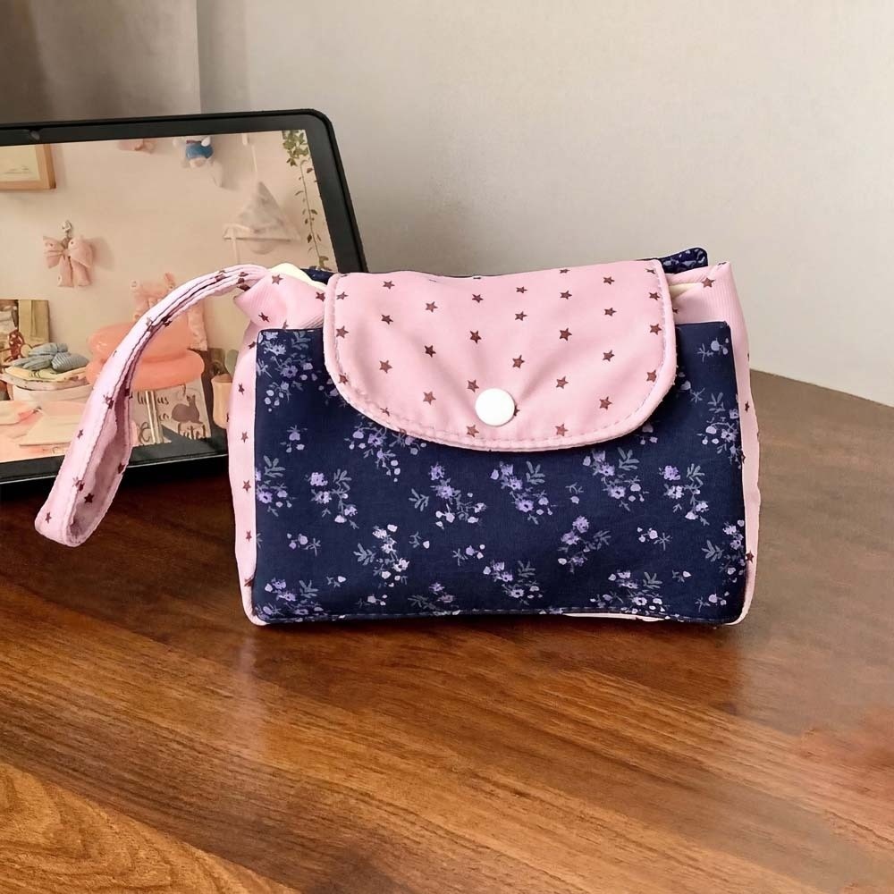 Purple Print Floral Makeup Bag - Korean Lifestyle & Kids Boutique Photos review and price