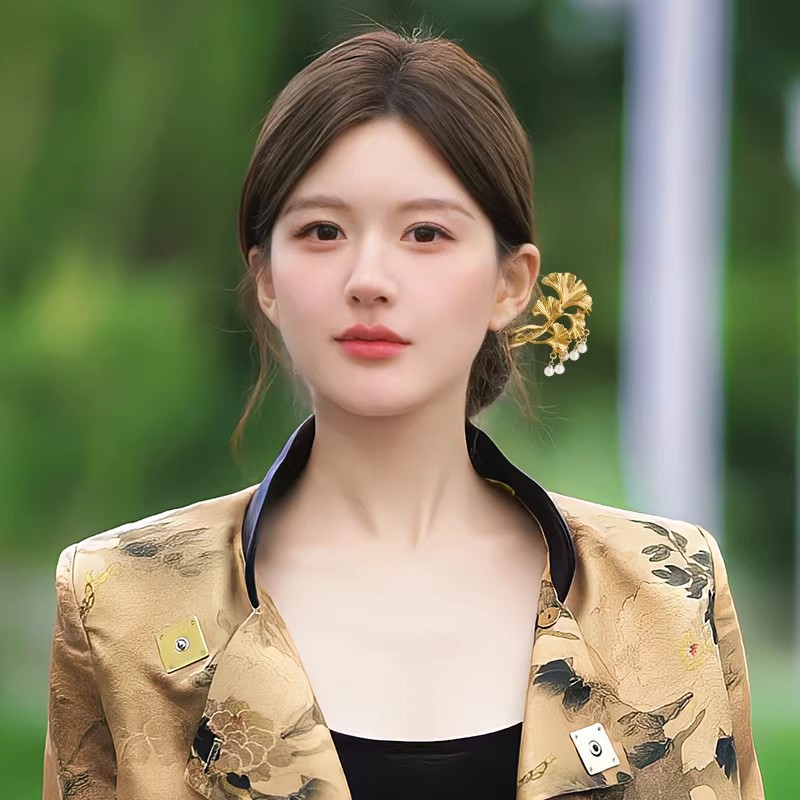 1PC Elegant Golden Ginkgo Leaf - Hanbok Hair Pin review and price