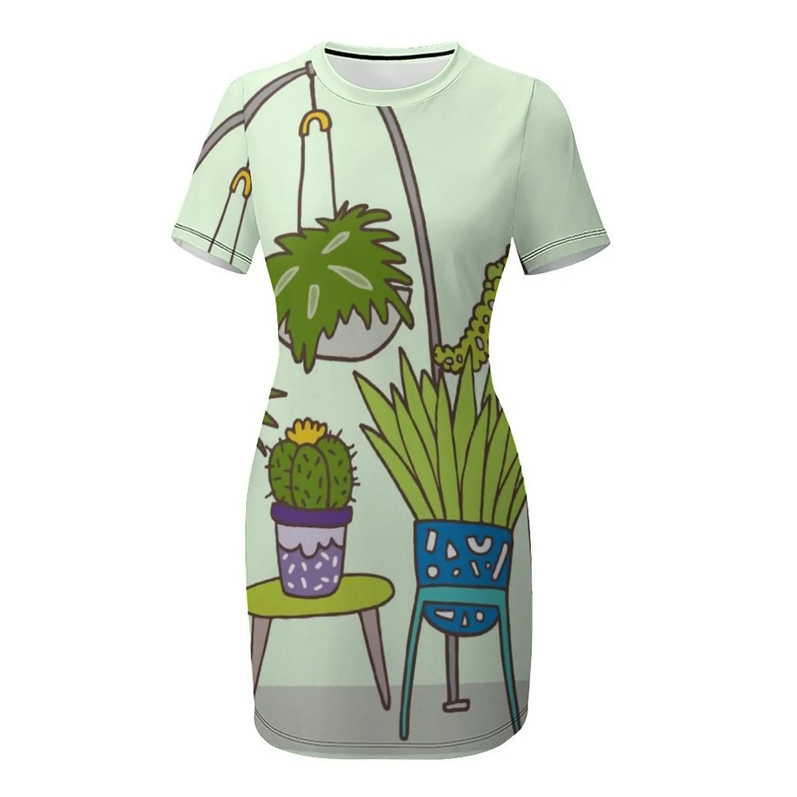 Plant life Short-Sleeved Dress - Korean Girl Lifestyle review and price