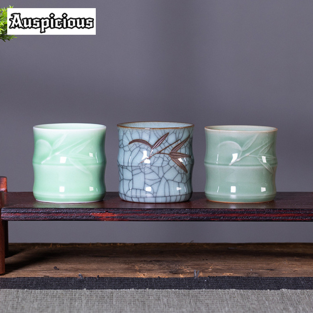 70ML Creative Bamboo Leaf Shap - Celadon Ceramic Cup review and price