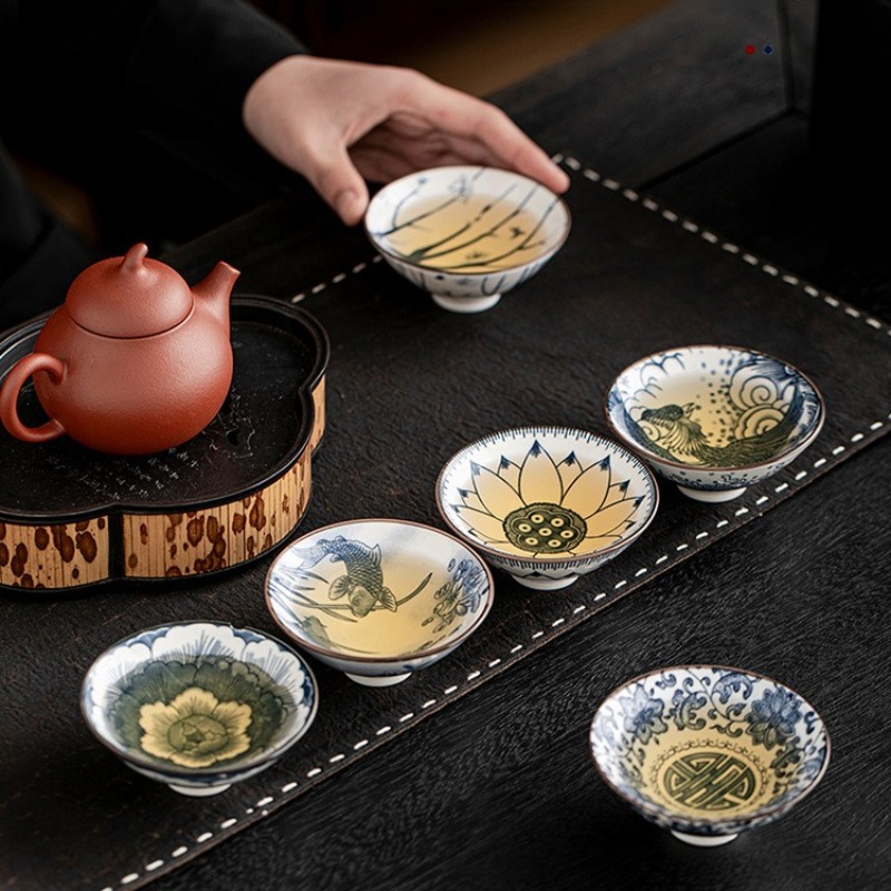 10pcs/box Blue and White Porce - Celadon Ceramic Cup review and price